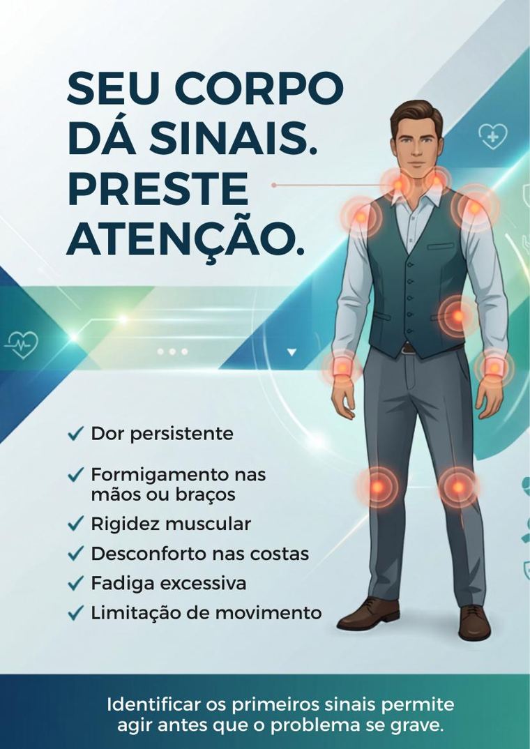 Cartaz sobre sinais de dor e desconforto