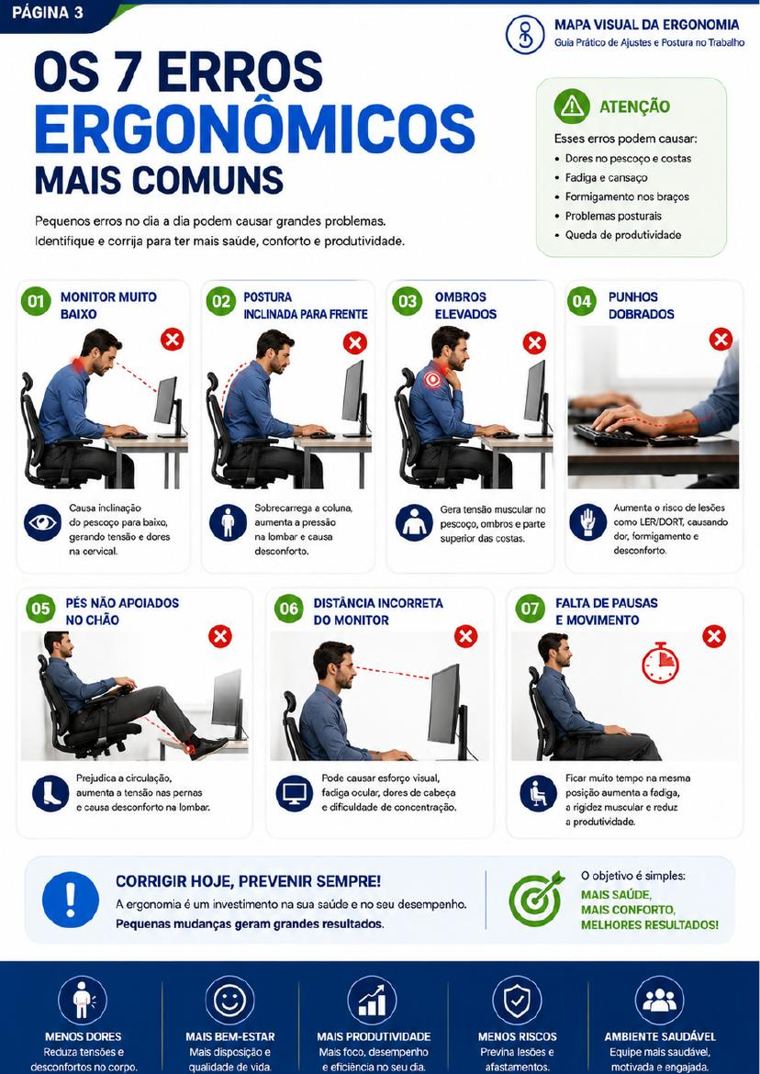 Os 7 erros ergonômicos mais comuns