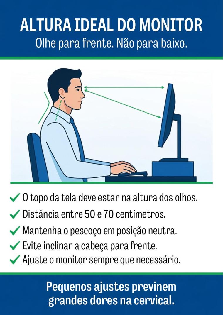 Cartaz sobre altura ideal do monitor
