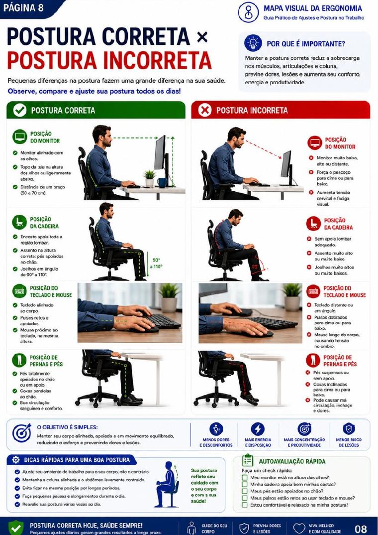 Postura correta x postura incorreta