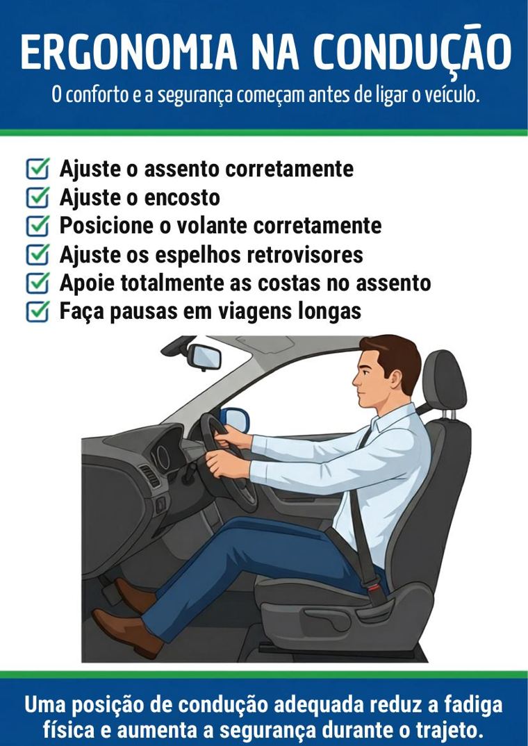 Cartaz sobre ergonomia na condução